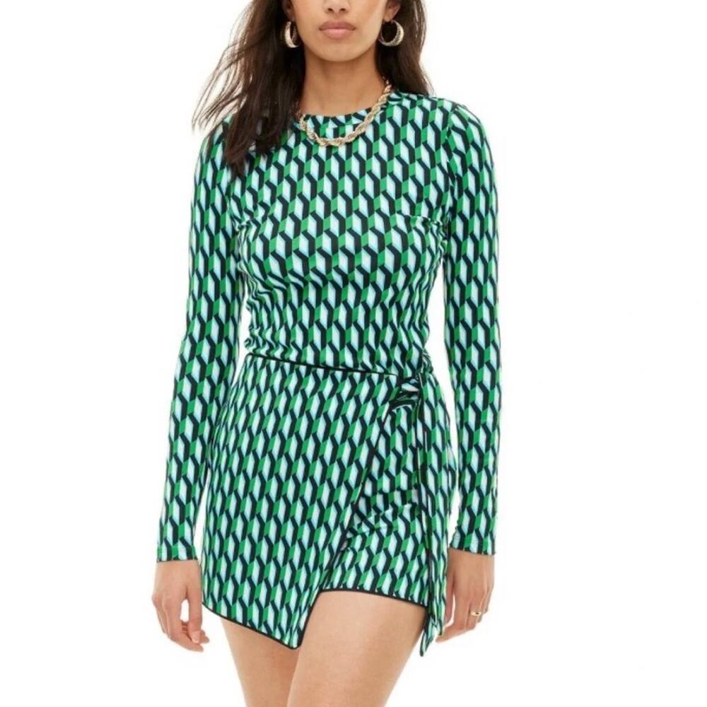 Diane Von Furstenberg DVF for Target Arrow Geo Green Mini Skort & Top 2PC SET